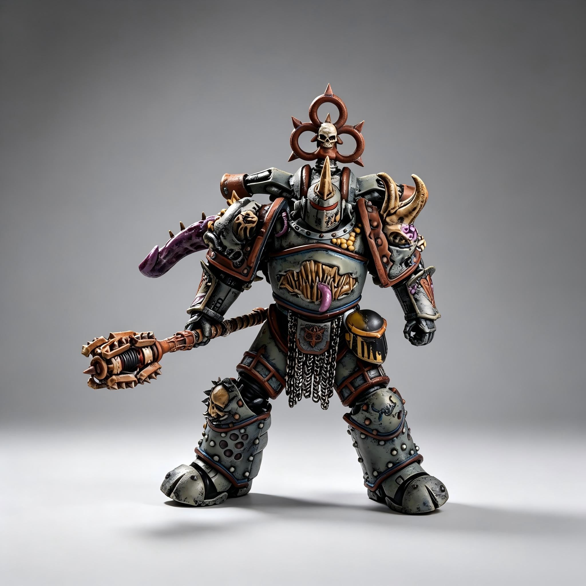 Death Guard Plague Marine Icon Bearer - 1/18 Custom (Blight Mace & Nurgle Icon)