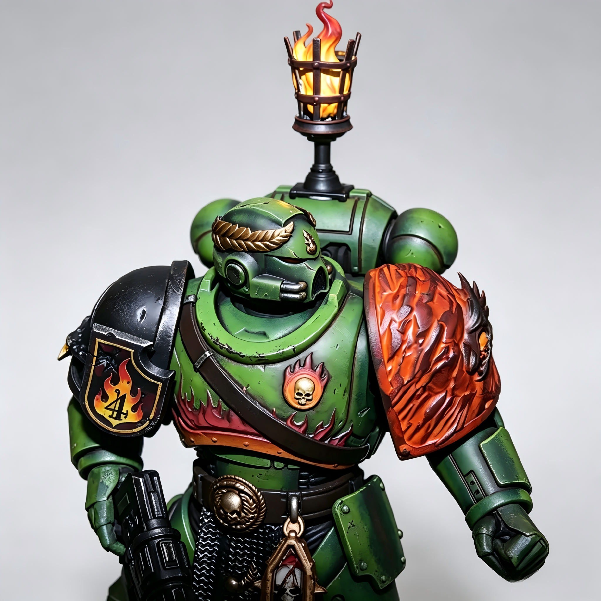 Salamanders Chapter Champion - 1/18 Custom (Magma Scale Armor & Pyreblaster)