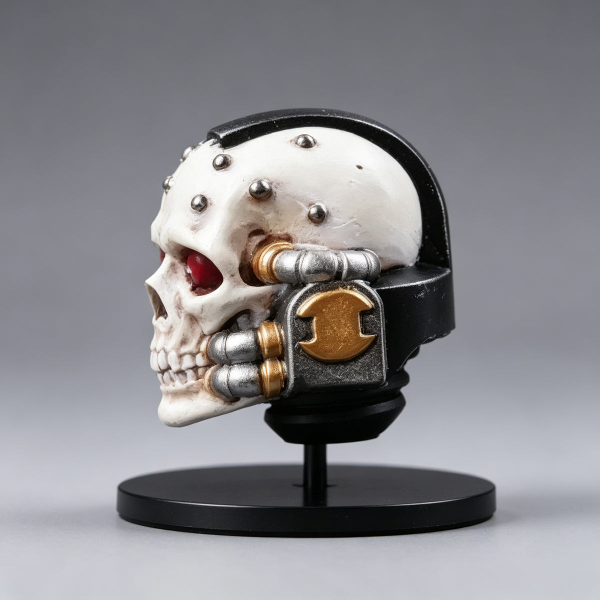 Custom Space Marine Skull Helmet Head Sculpt - Studded Relic Mask