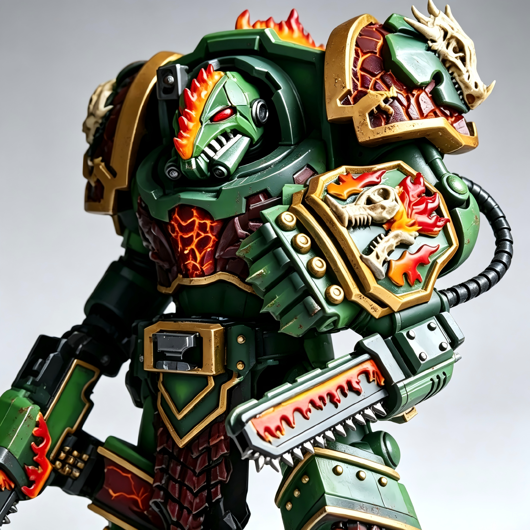 Salamanders "Ignis Draco" Contemptor Dreadnought - 1/18 Custom (Dragon Helm & Molten Magma Core)