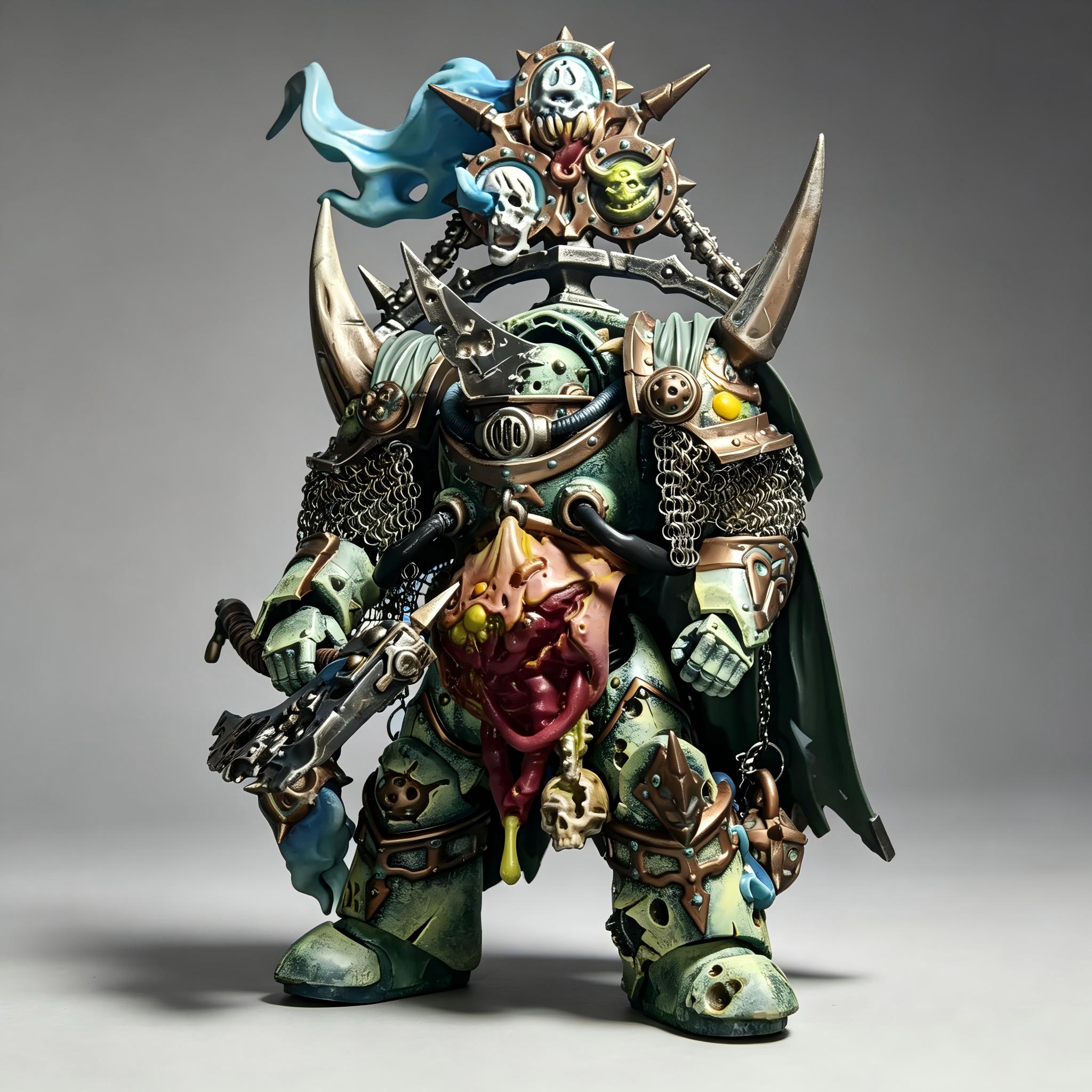 Death Guard Lord of Contagion - 1/18 Custom (Relic Cataphractii Armor & Plague Cleaver)