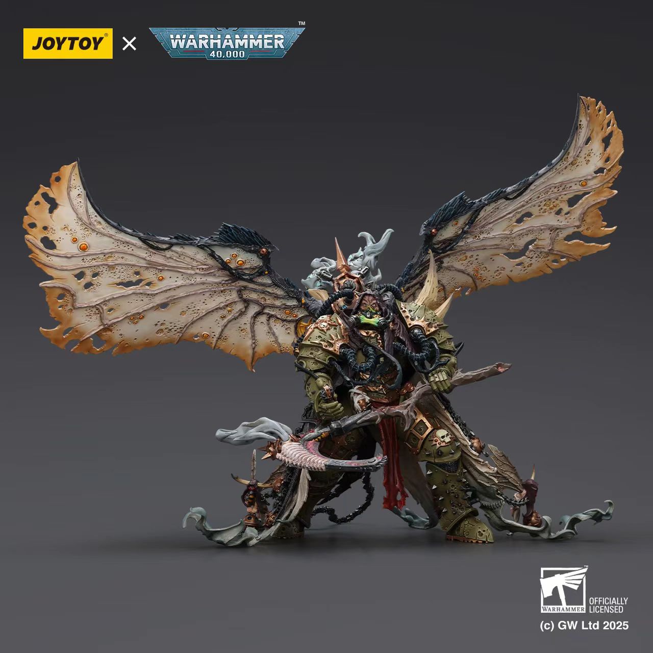 JOYTOY Warhammer 40,000 - Mortarion,Daemon Primarch of Nurgle with Ancient weapons 'The Lantern' and 'Silence'