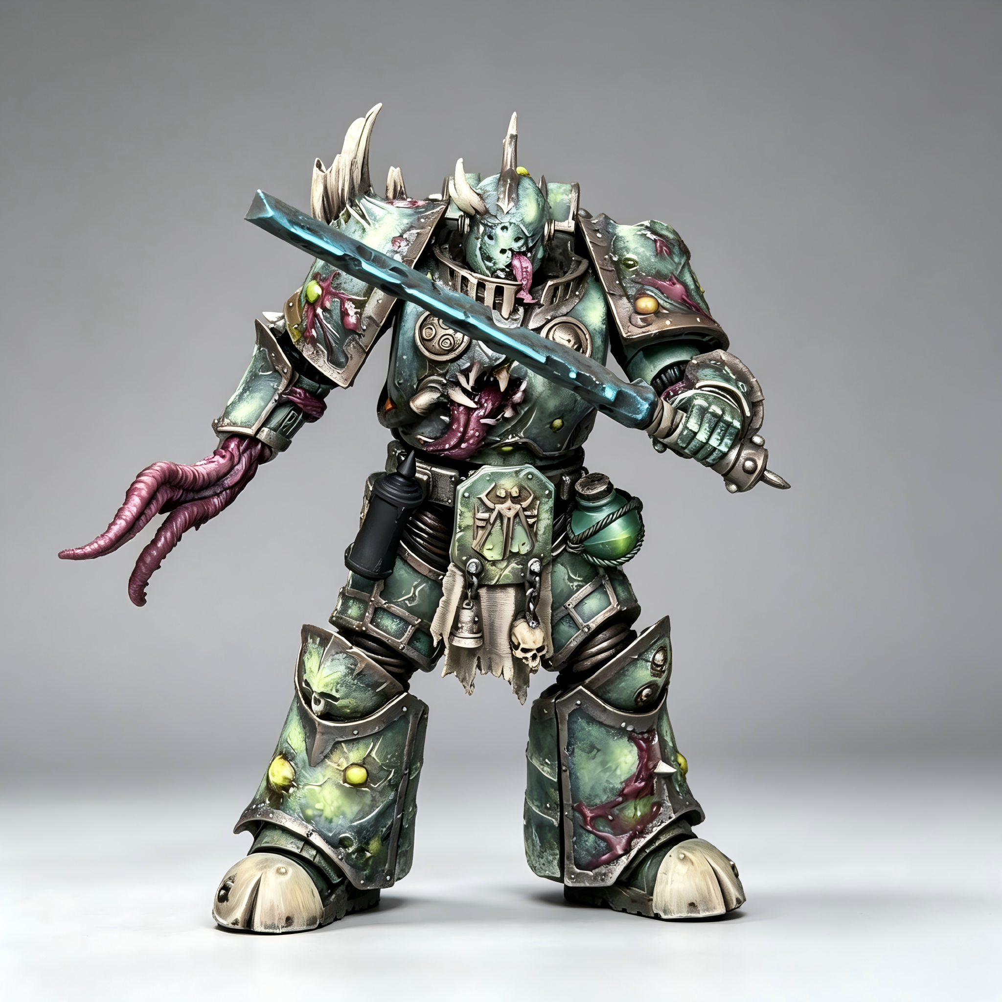 Death Guard Swine Plague Marine - 1/18 Custom (Tentacle Mutation & Plague Cleaver)