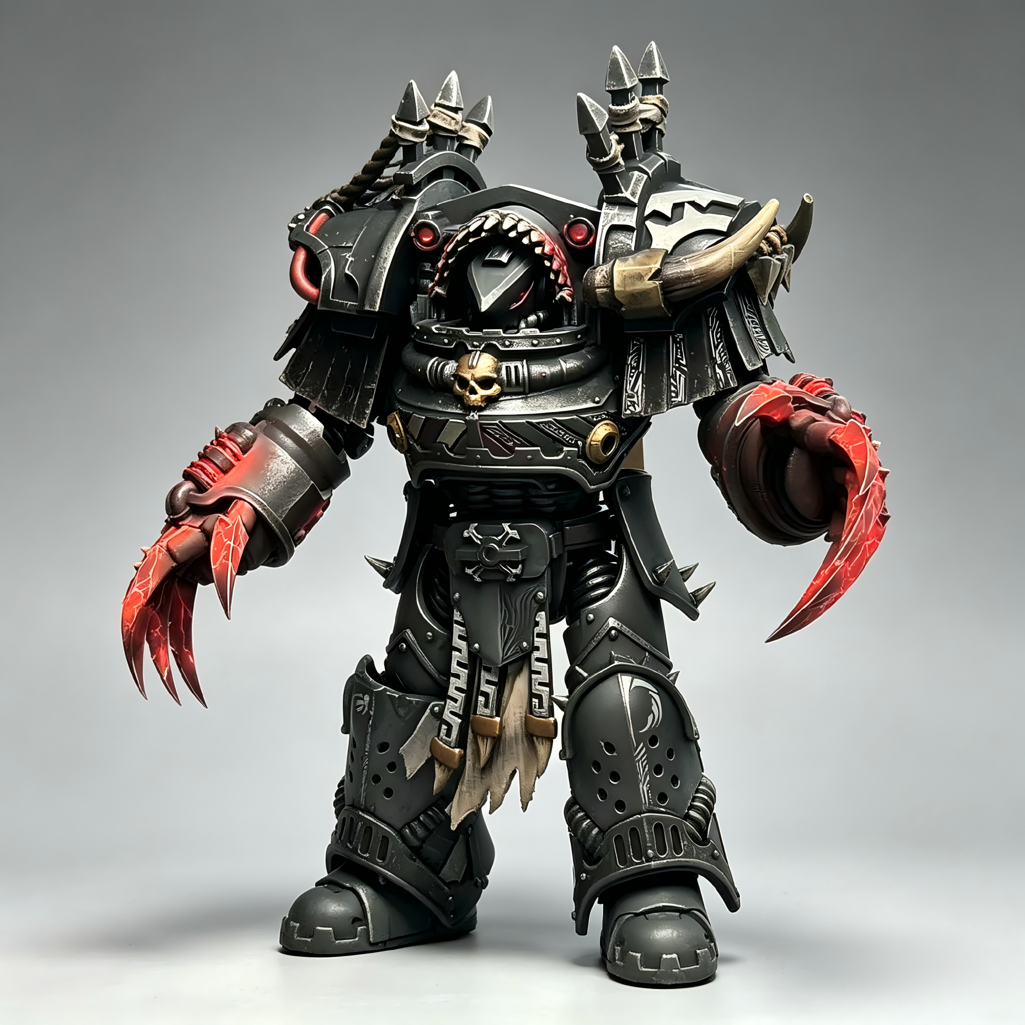 Carcharodons Cataphractii Terminator - 1/18 Custom (Dual Crimson Lightning Claws & Shark Maw Armor)