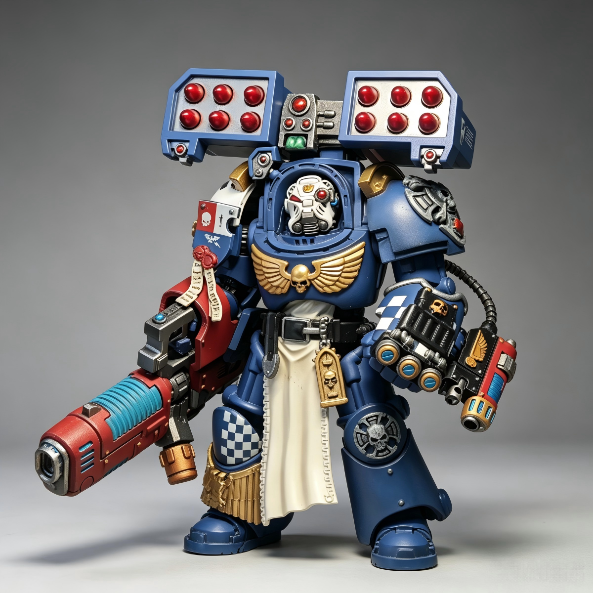 1/18 Ultramarines Indomitus Terminator Heavy Firepower Veteran - Custom Hand-Painted Action Figure (1-of-1)