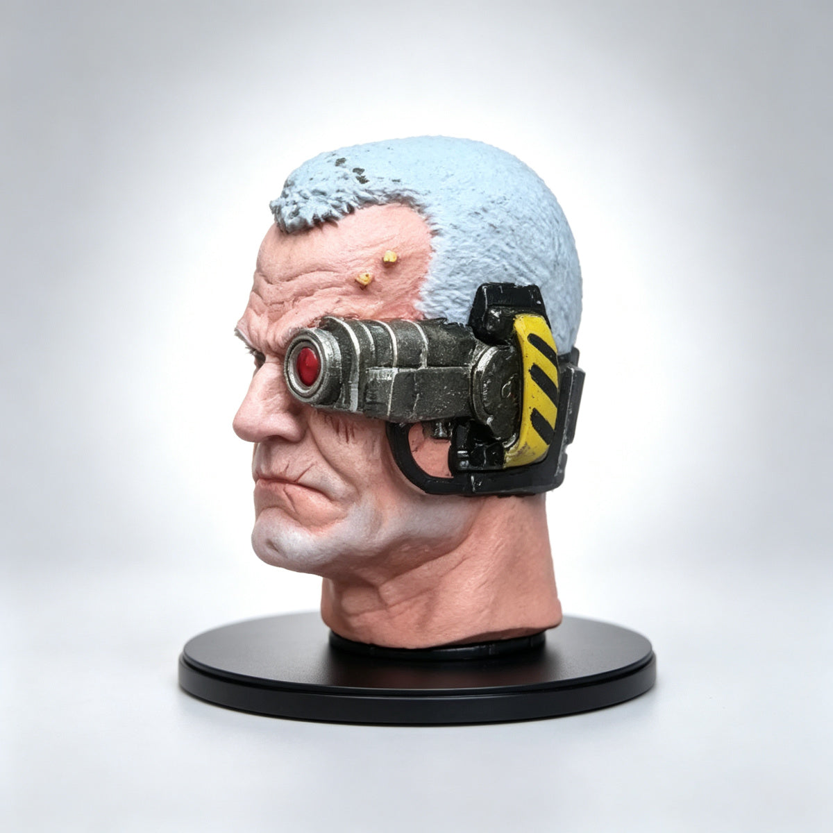 Custom Ultramarines Bionic Eye Veteran Unhelmeted Head Sculpt - 1/18 Action Figure Head Upgrade