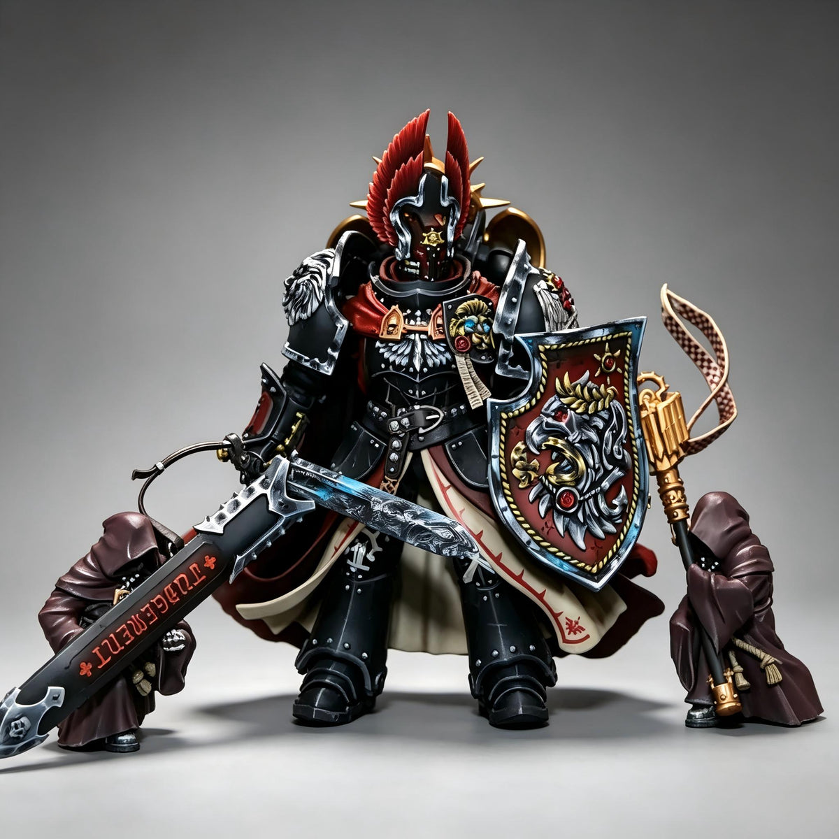 Dark Angels Primarch Lion El'Jonson Apocrypha Edition 1/18 Scale Custom Action Figure (Dual Head Sculpt Edition)