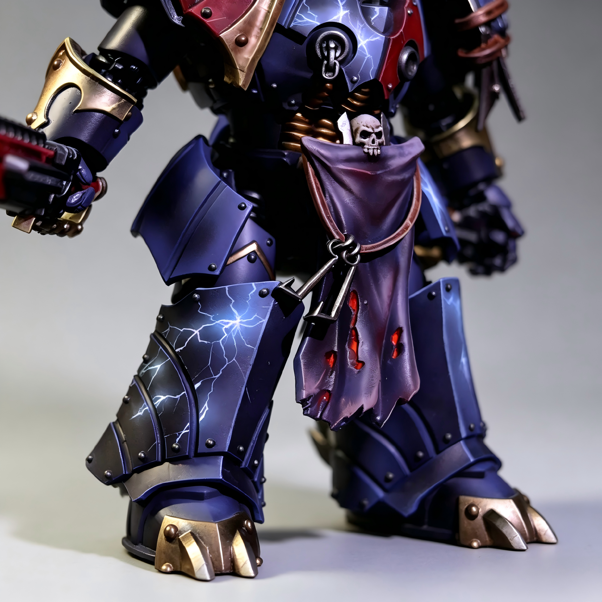 Night Lords Contemptor Dreadnought - 1/18 Custom (Dual Chainfists & Lightning Armor)