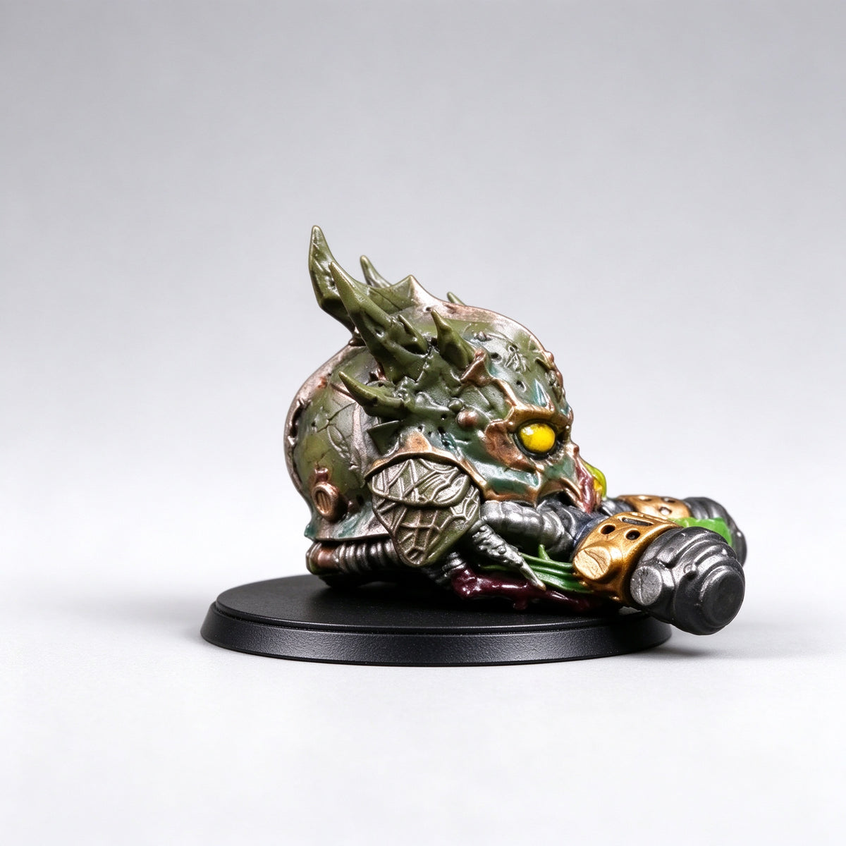 Custom Death Guard Mortarion Primarch Helmeted Head Sculpt - Custom Action Figure Upgrade