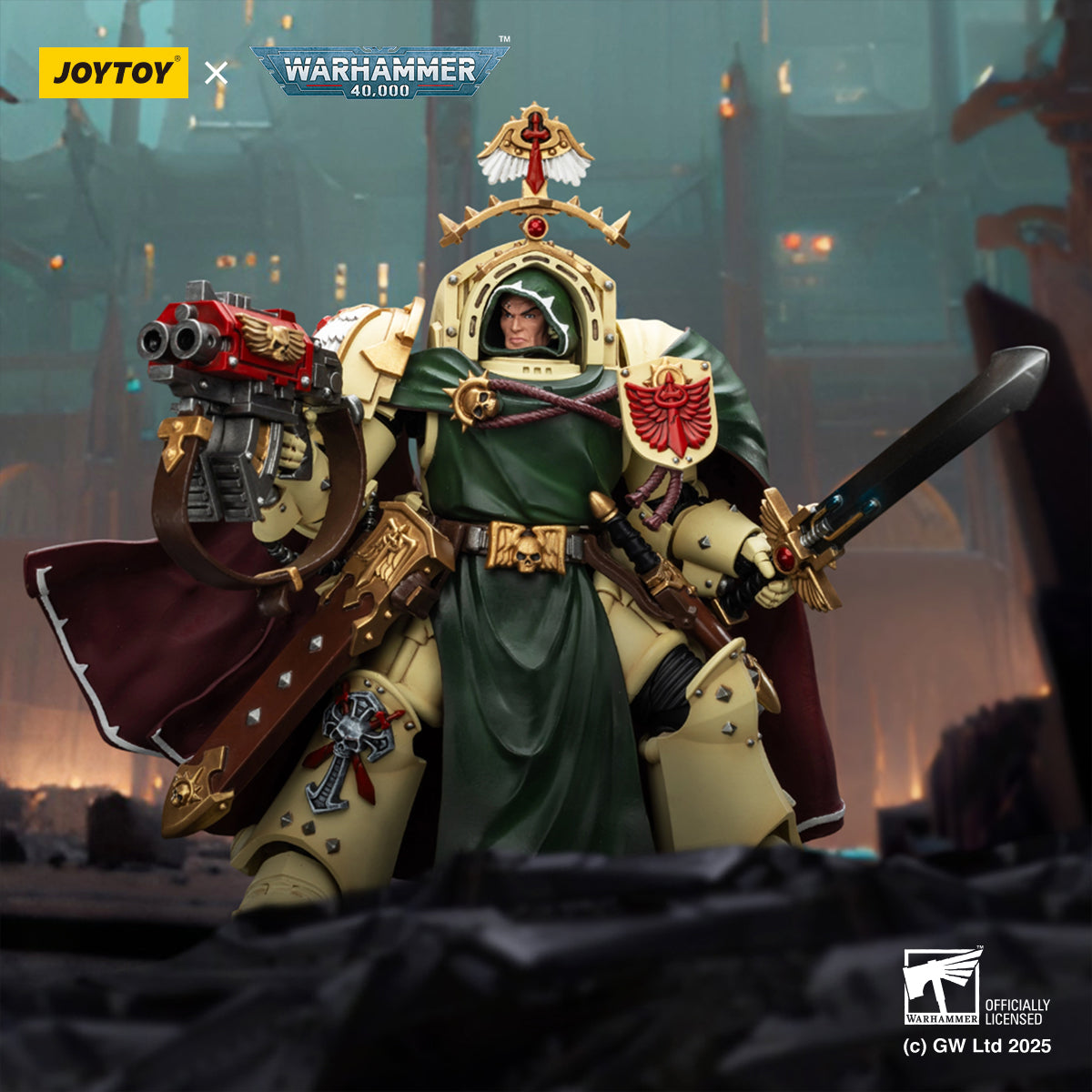 JOYTOY Warhammer 40,000 - Dark Angels Belial, Grand Master of The Deathwing With the Sword of Silence and Storm Bolter