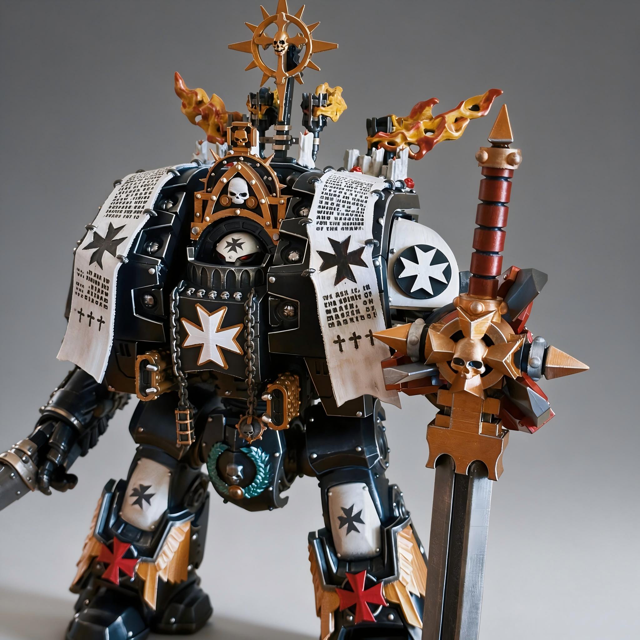Custom Black Templars Relic Dreadnought Crusader Engine Figure – Studio Custom Masterpiece (1-of-1)
