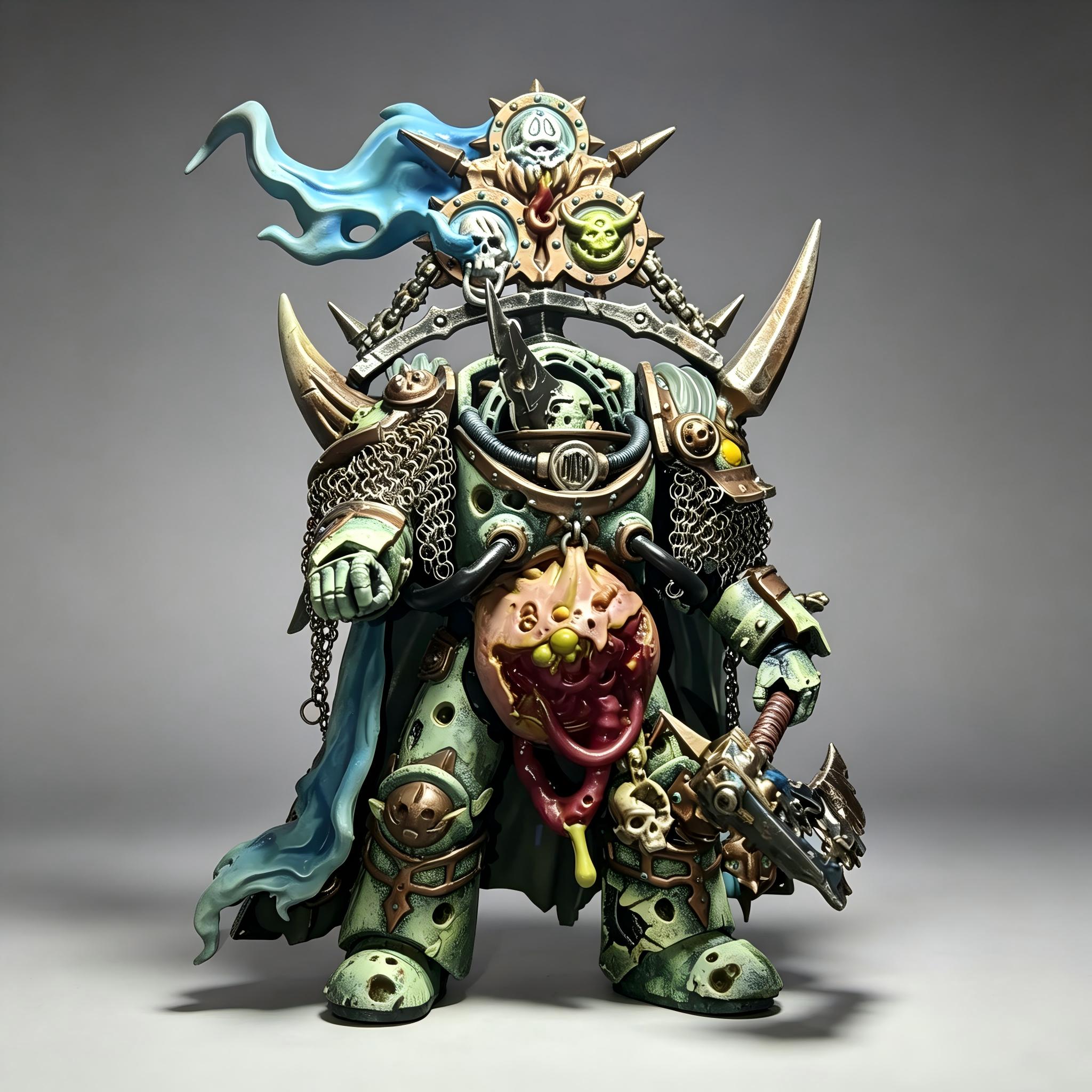 Death Guard Lord of Contagion - 1/18 Custom (Relic Cataphractii Armor & Plague Cleaver)