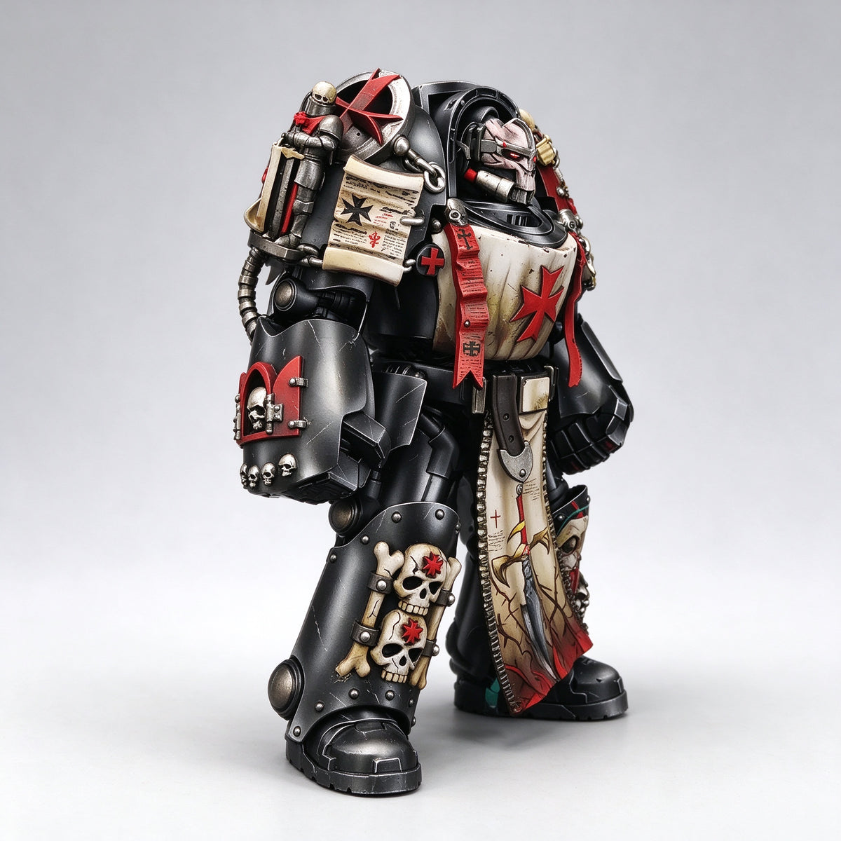Masterwork Custom 1/18 Black Templars Skull-Visor Dual Power Fist Relic Terminator Fine-Art Figure