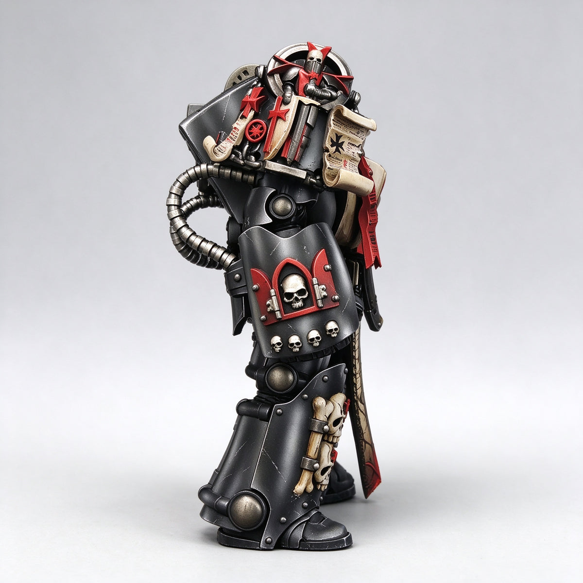 Masterwork Custom 1/18 Black Templars Skull-Visor Dual Power Fist Relic Terminator Fine-Art Figure