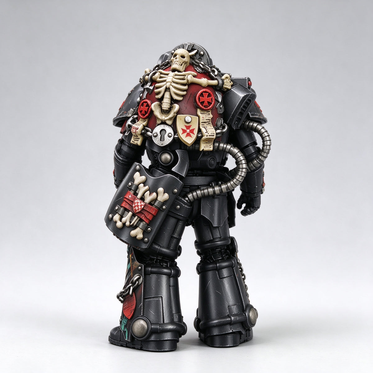 Masterwork Custom 1/18 Black Templars Skull-Visor Dual Power Fist Relic Terminator Fine-Art Figure