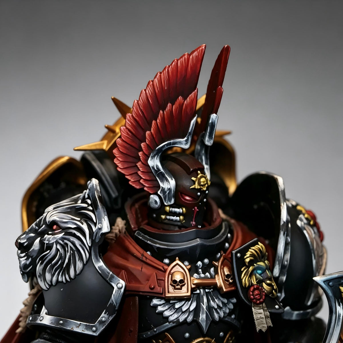 Dark Angels Primarch Lion El'Jonson Apocrypha Edition 1/18 Scale Custom Action Figure (Dual Head Sculpt Edition)