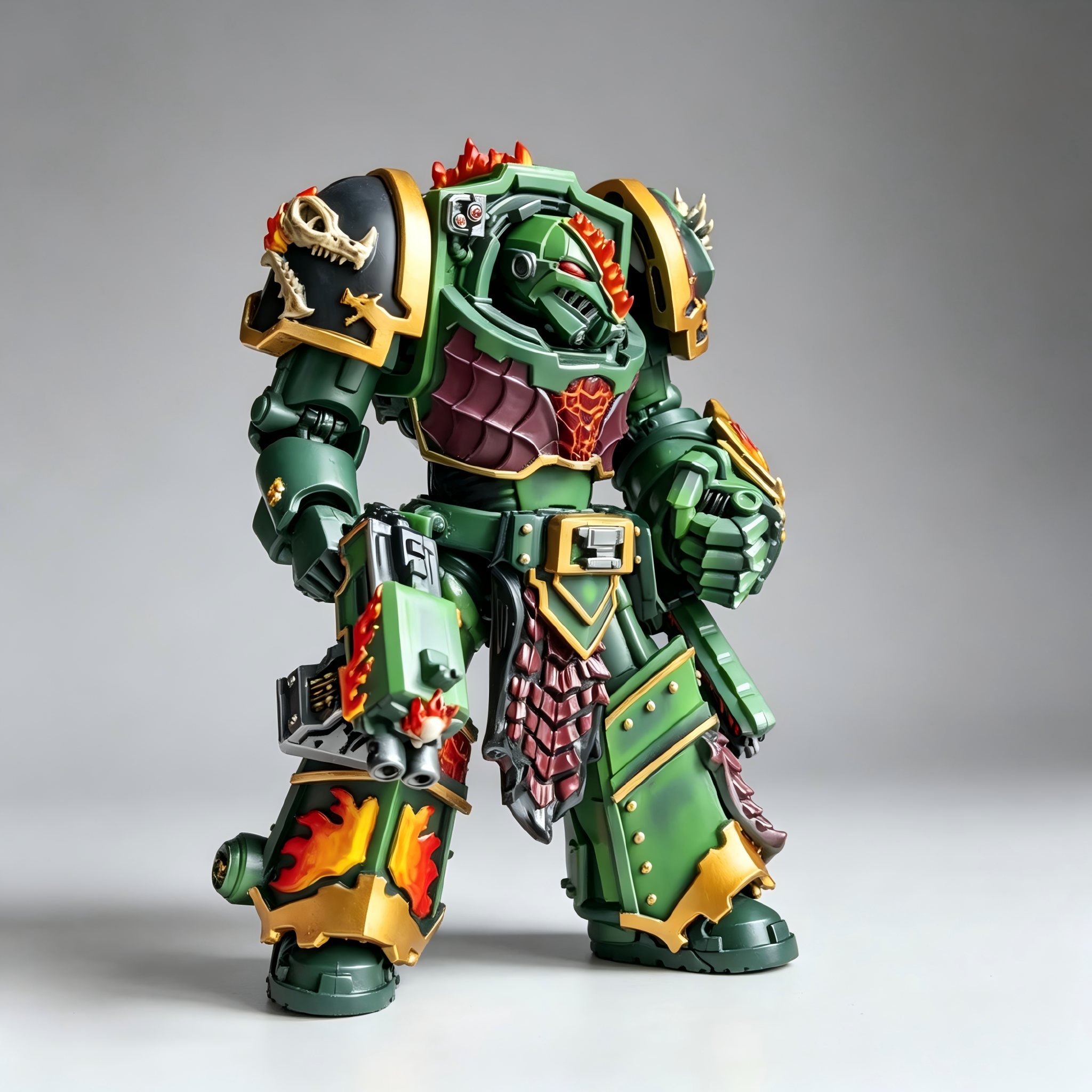 Salamanders "Ignis Draco" Contemptor Dreadnought - 1/18 Custom (Dragon Helm & Molten Magma Core)