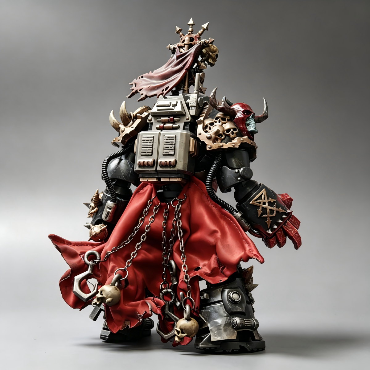 Black Legion Terminator Commander - 1/18 Custom (Spiked Power Mace & Crimson Daemon Claw)