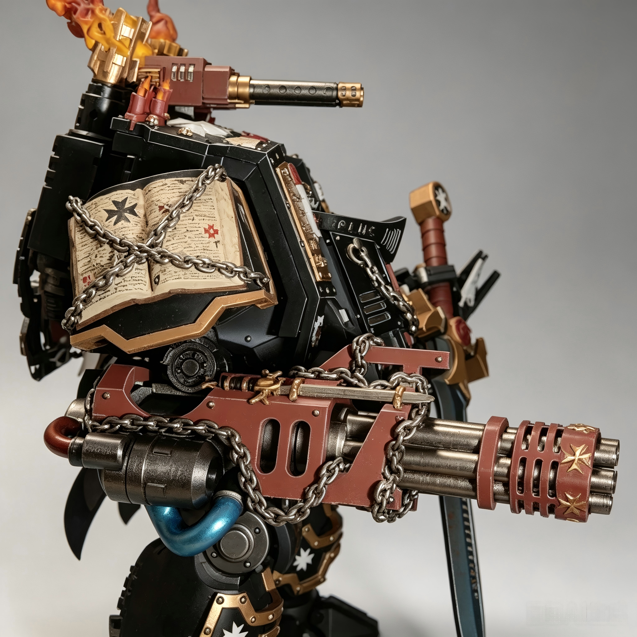 Black Templars Redemptor Dreadnought w/ Relic Greatsword - 1/18 Custom Repaint