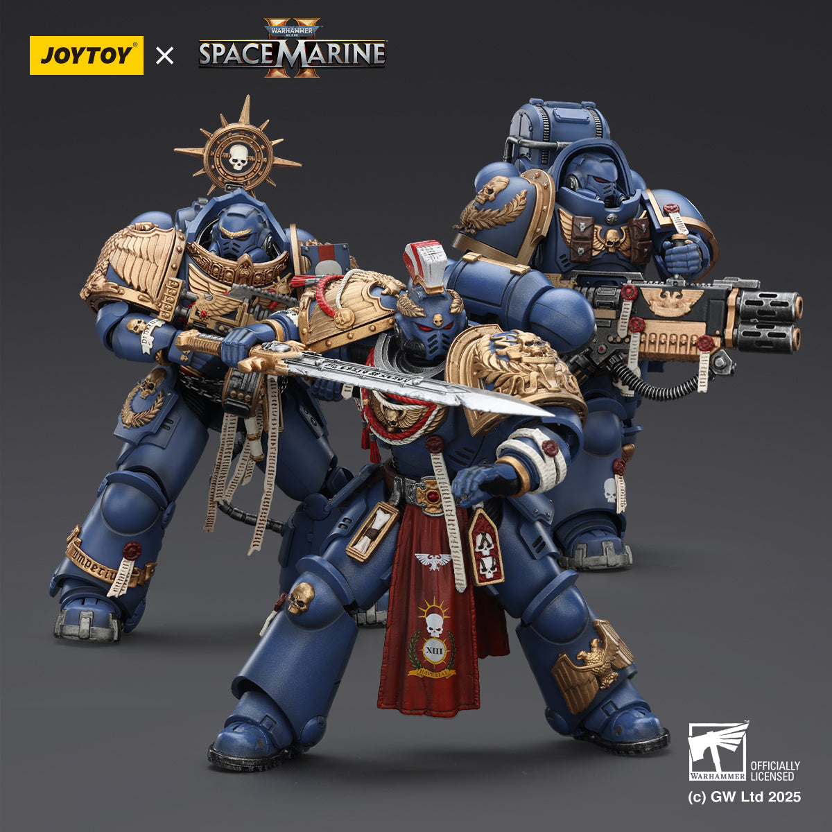 JOYTOY Warhammer 40,000: Space Marine 2 Ultramarines Relic Armour Veterans Squad (Set of 3)