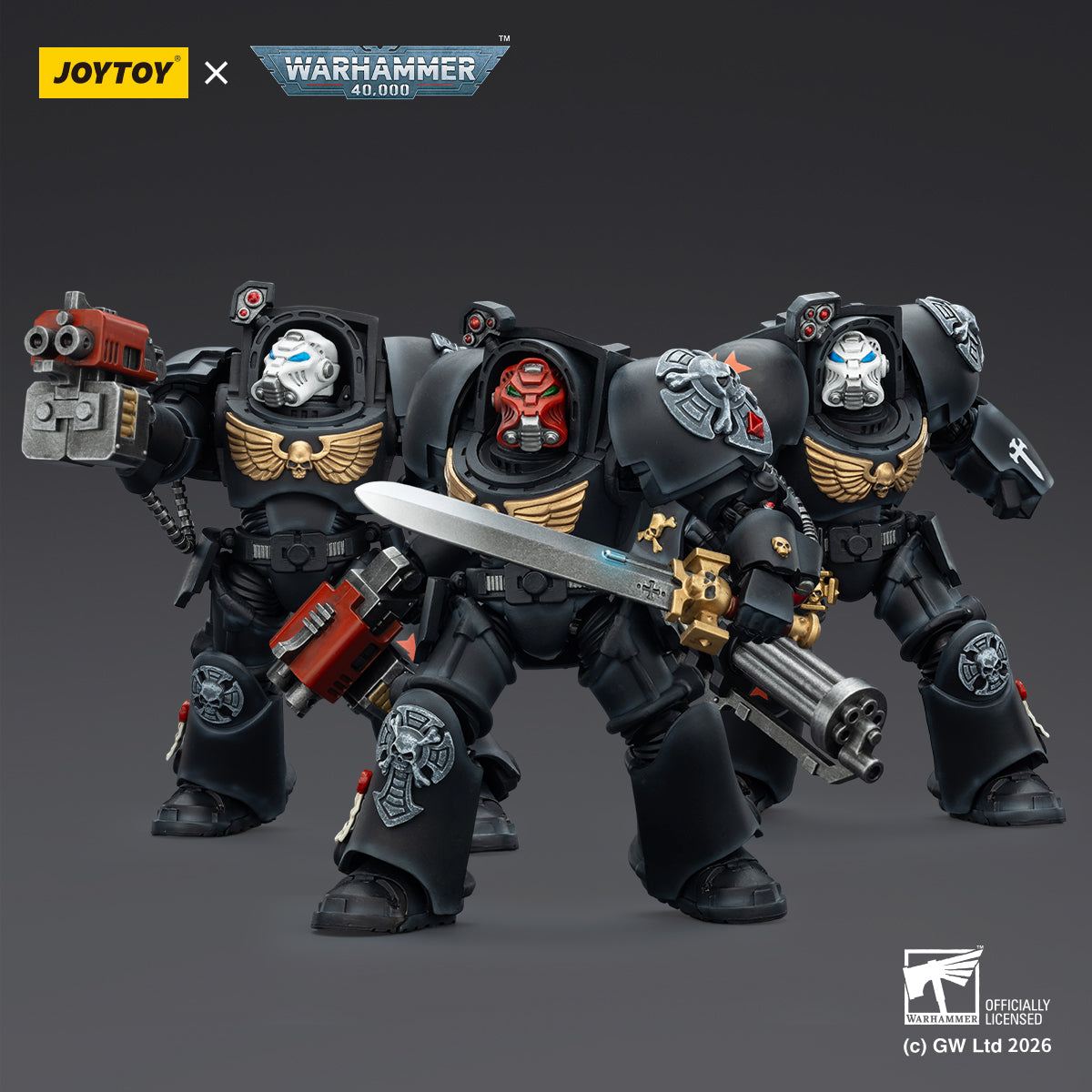 JOYTOY Warhammer 40,000 - Black Templars Terminator Squad (3-Man Unit)
