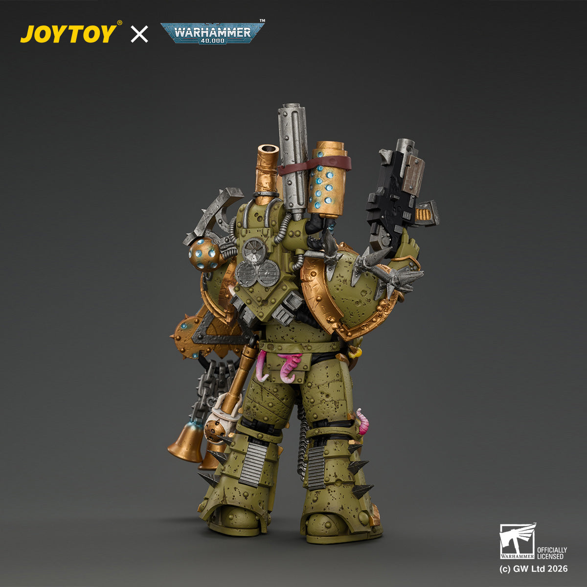 JOYTOY Warhammer 40,000 - Death Guard Plague Marine 1 with Boltgun and Icon of Despair