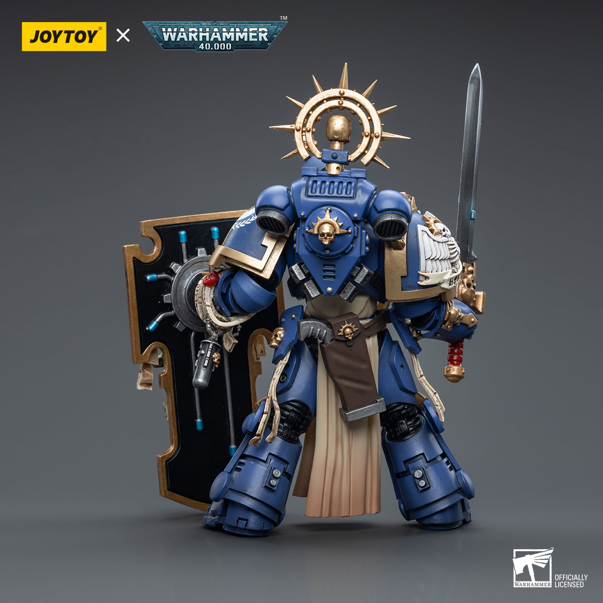 JOYTOY Warhammer 40,000 - Ultramarines Primaris Captain with Relic Shield and Power Sword-Reissue