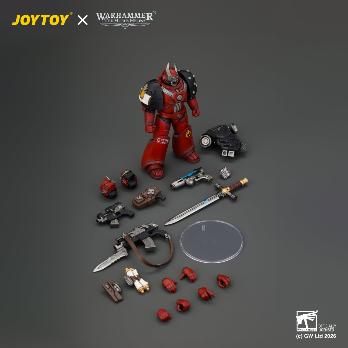 JOYTOY Warhammer The Horus Heresy Action Figure - Word Bearers MkVI Tactical Sergeant with Power Sword and Plasma Pistol