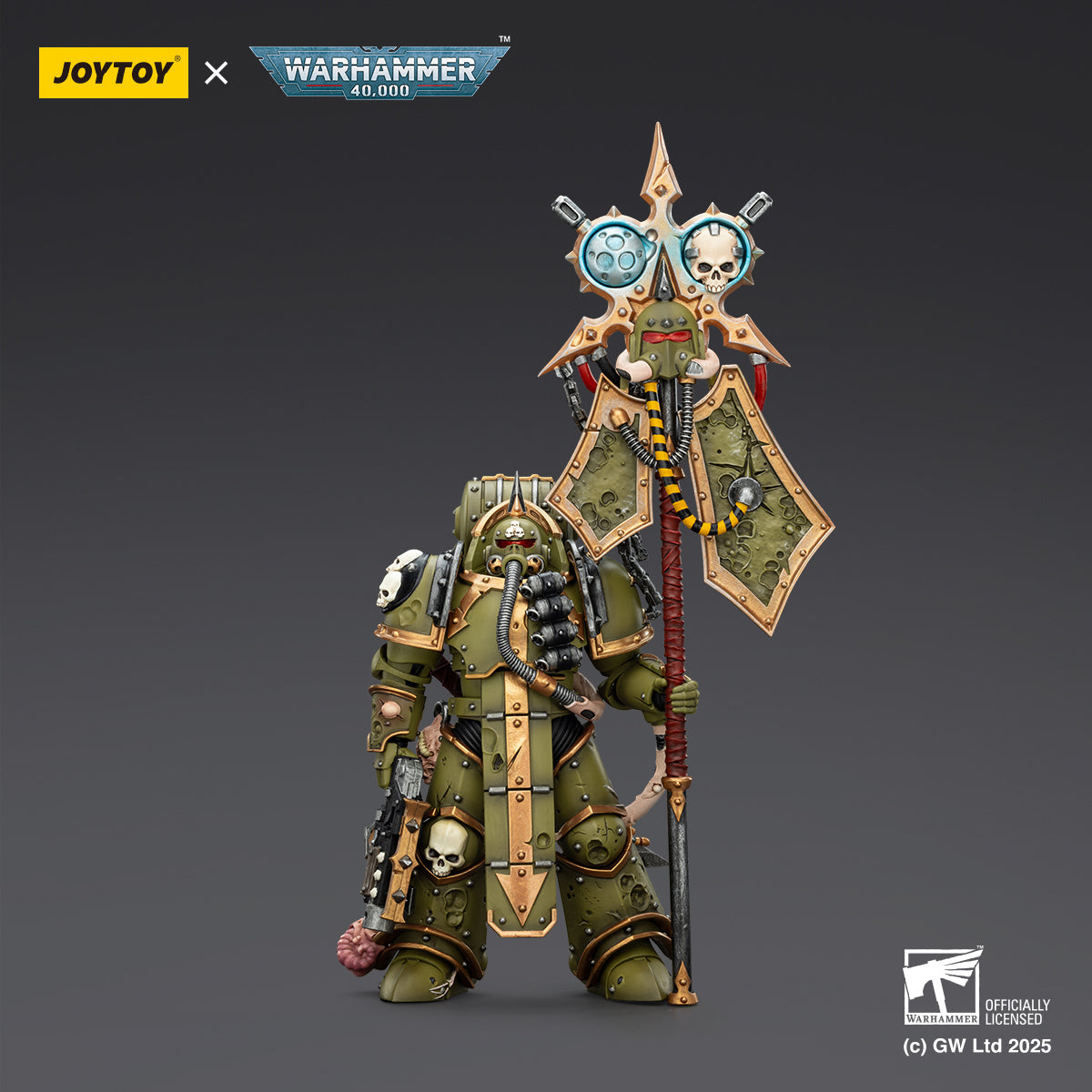 JOYTOY Warhammer 40,000 - Death Guard Blightlord Terminators & Plague Marine Icon Bearer Set