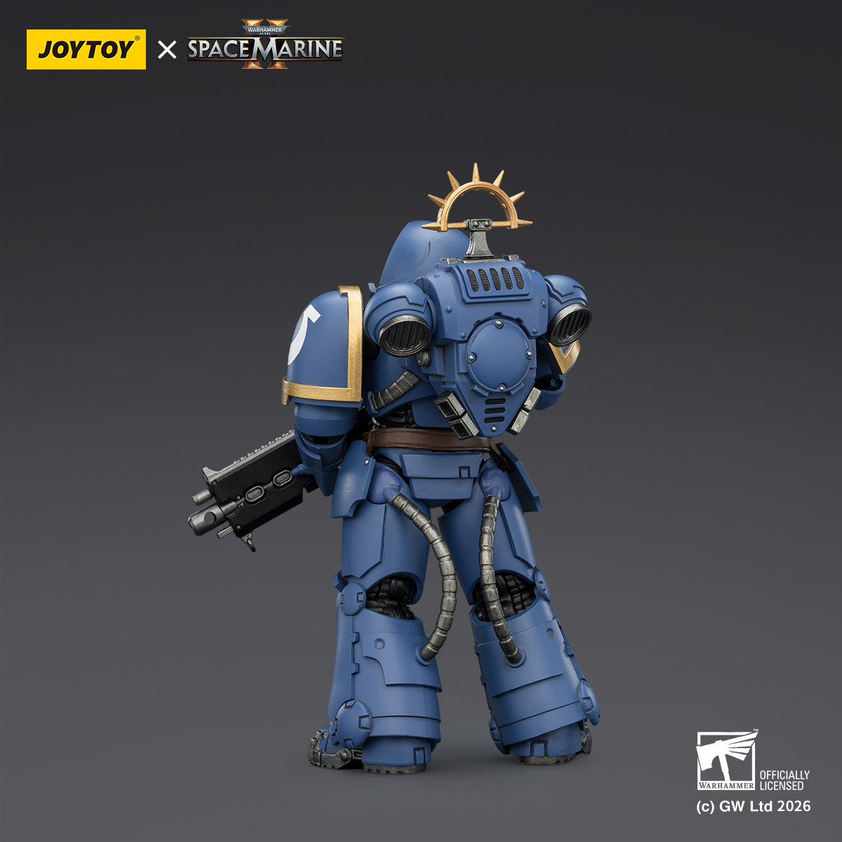JoyToy Warhammer 40,000: Space Marine 2- Game Edition Ultramarines Heavy Intercessor with Heavy Bolt Rifle and Bolt Pistol