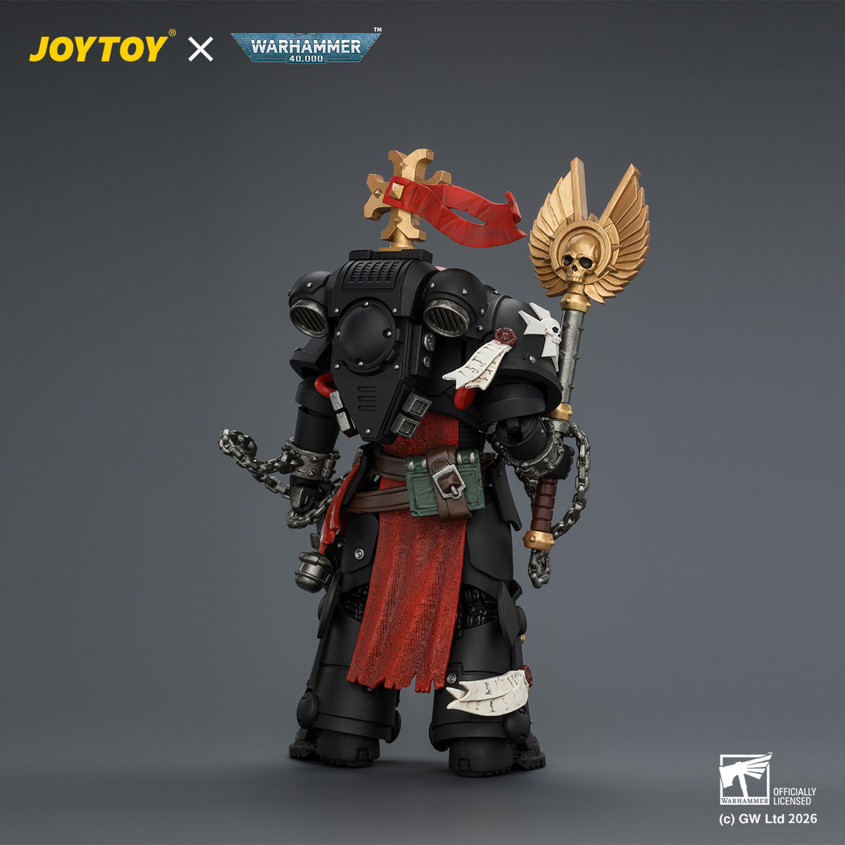 JOYTOY Warhammer 40,000 - Black Templars Execrator 1 with Crozius Arcanum and Master-Crafted Power Weapon