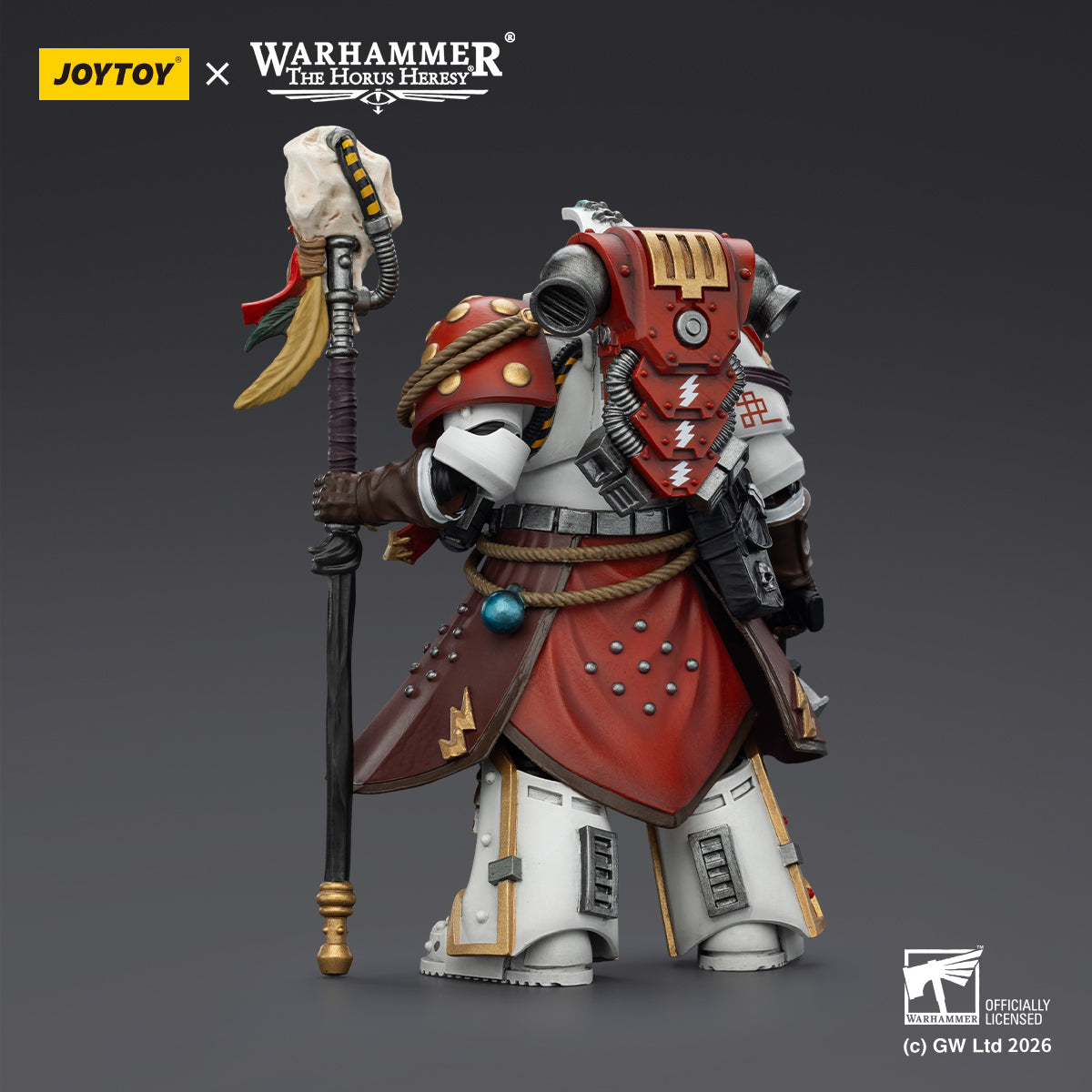 JOYTOY Warhammer The Horus Heresy - White Scars Stormseer Consul with Force Staff and Bolt Pistol