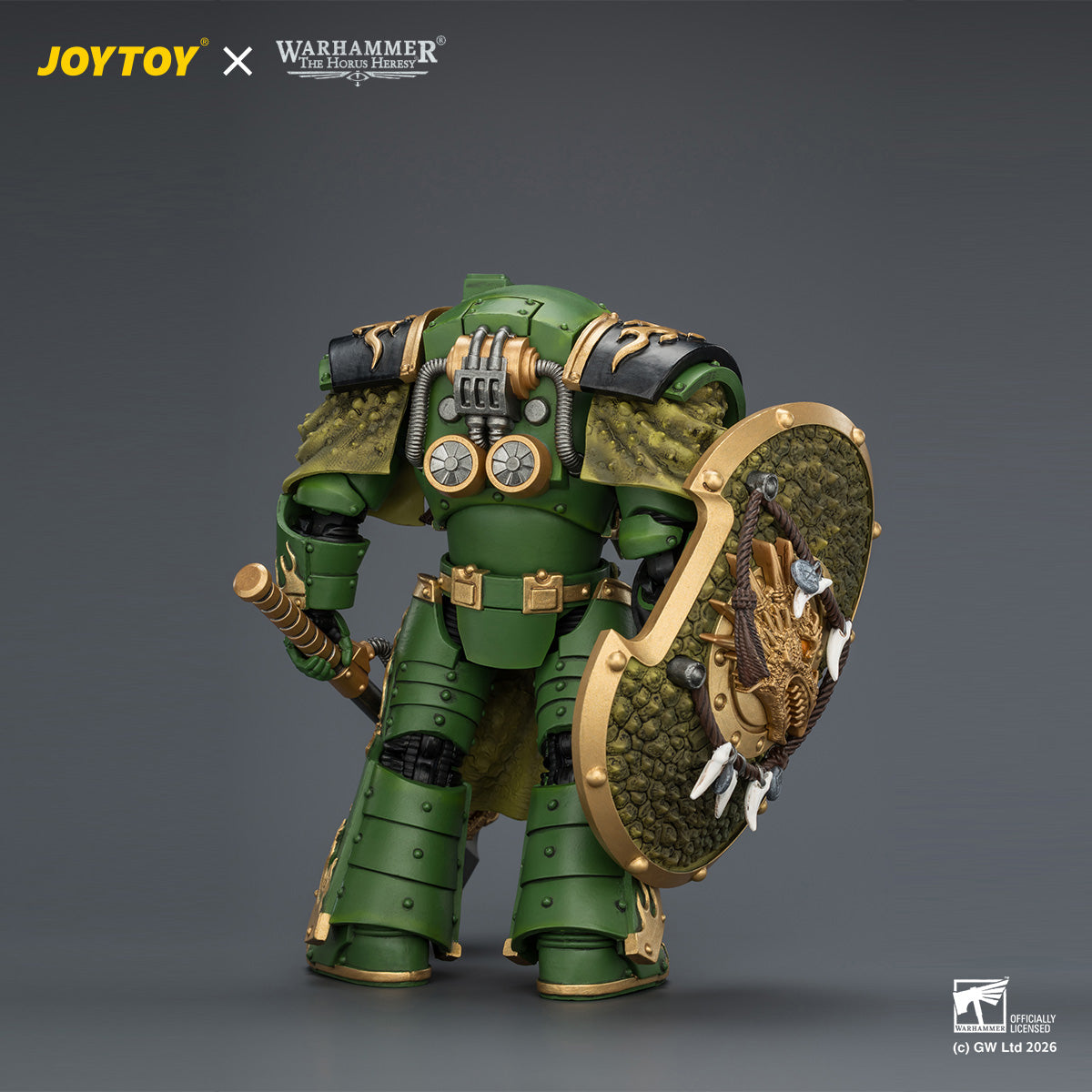 JOYTOY Warhammer The Horus Heresy -Salamanders Firedrake Terminator 1 with Thunder Hammer and Dragonscale Storm Shield