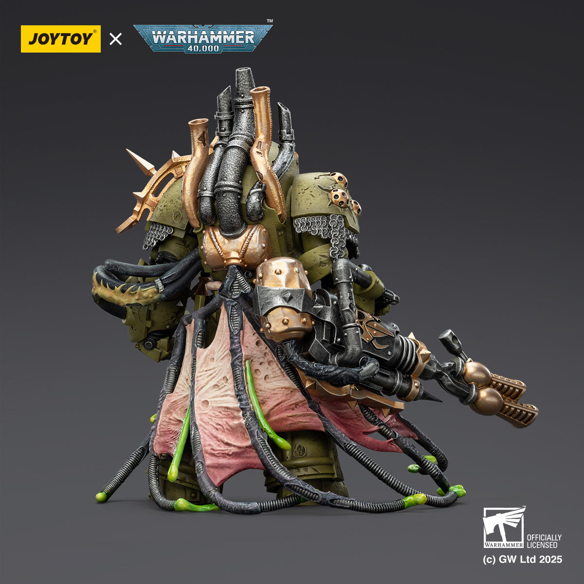 JOYTOY Warhammer 40,000 - Death Guard Lord of Virulence with Power Fist and Twin Plague Spewer