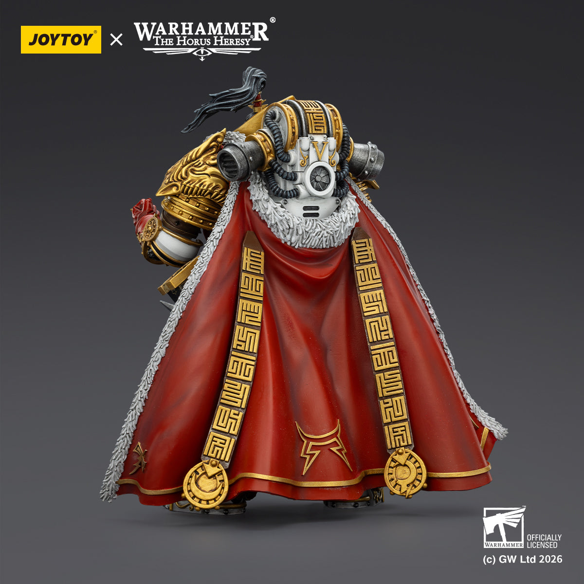 White Scars iconic red lightning patterns and fur-lined cloak on Jaghatai Khan, professional **Warhammer** paint detail.