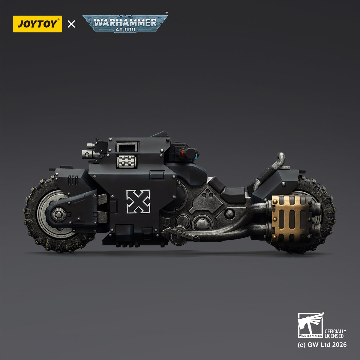 JOYTOY Warhammer 40,000 - Raven Guard Raider-pattern Combat Bike with twin-linked bolt rifles