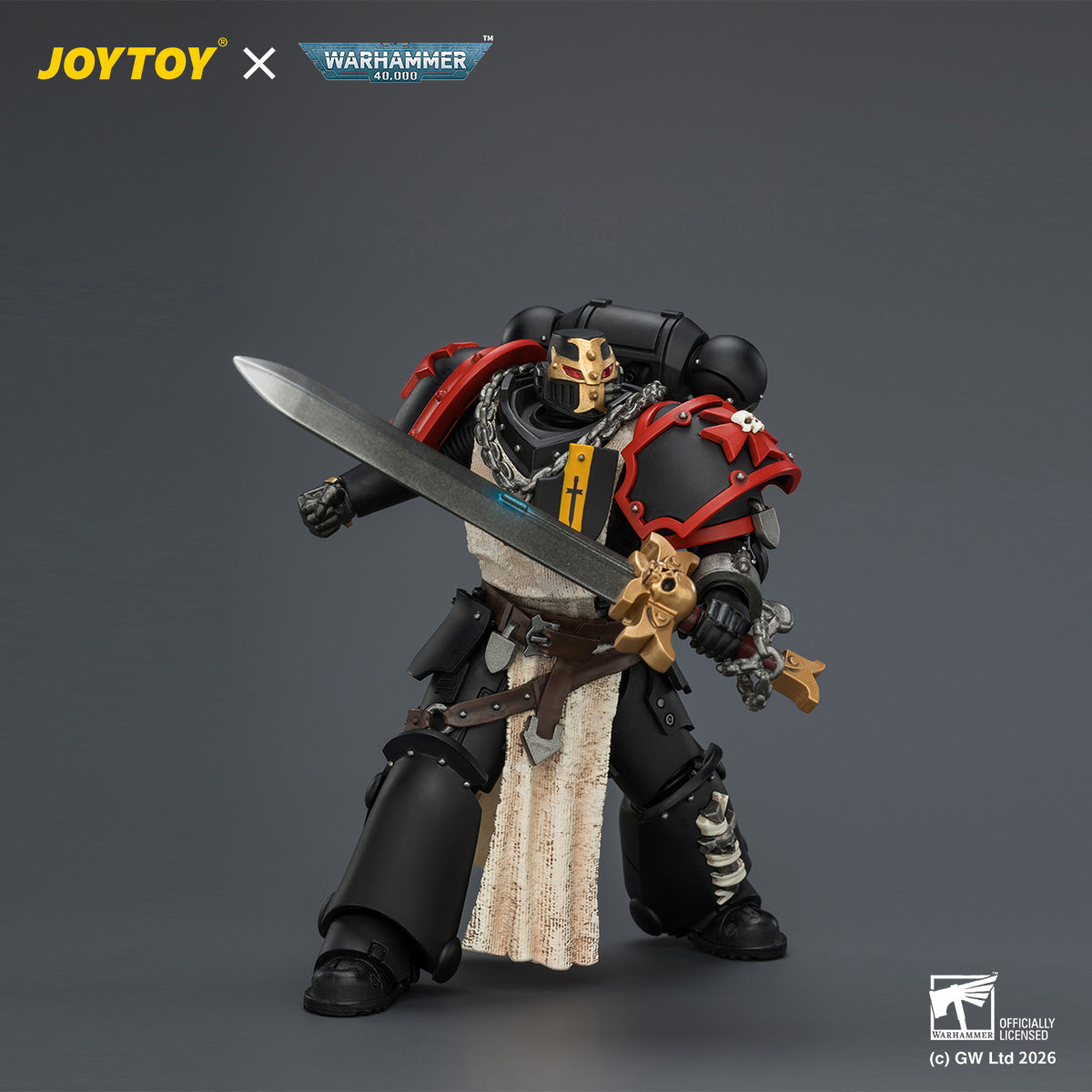 JOYTOY Warhammer 40,000 - Black Templars Crusader Ancient with Power Sword and Bolt Pistol
