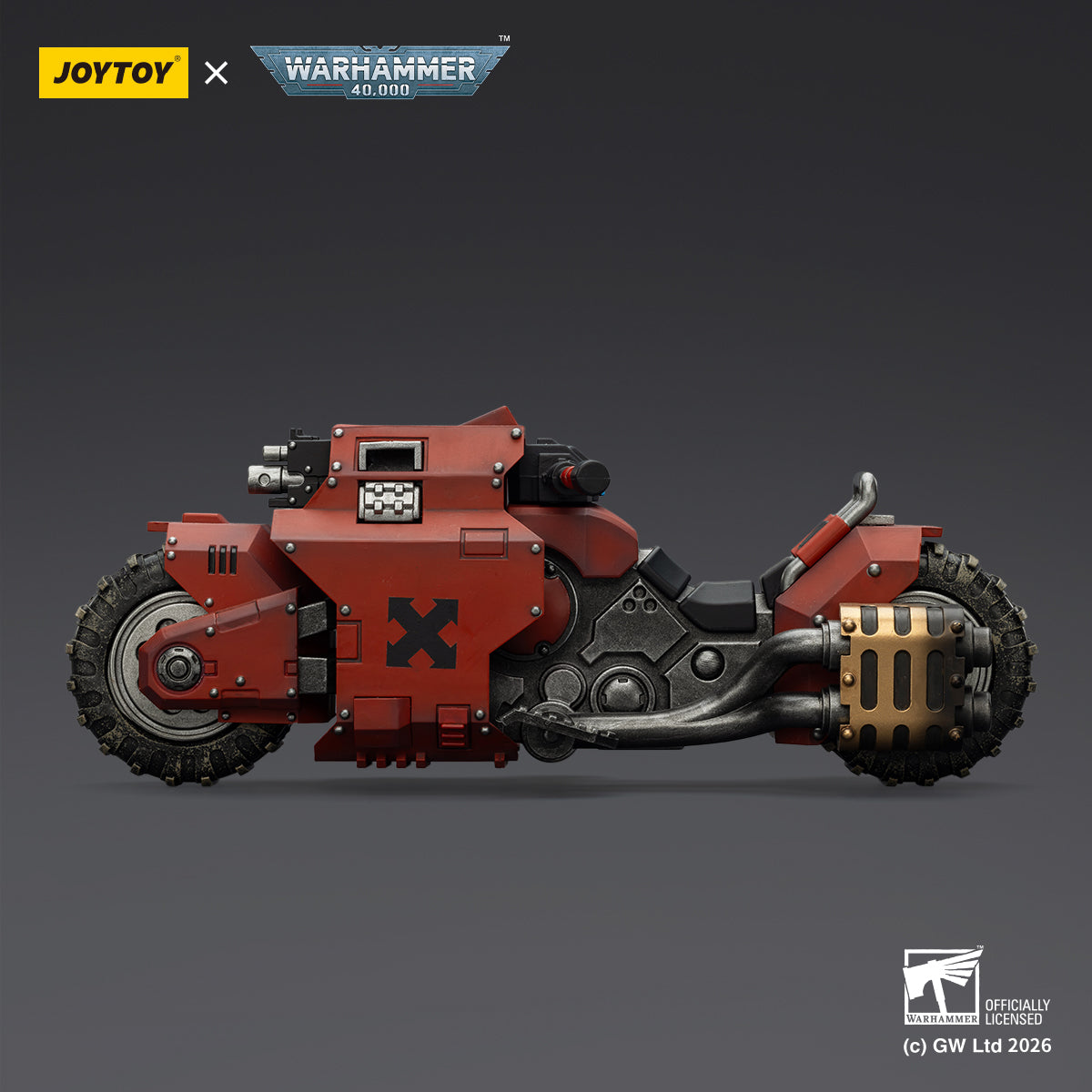 JOYTOY Warhammer 40,000 - Blood Angels Raider-pattern Combat Bike with twin-linked bolt rifles