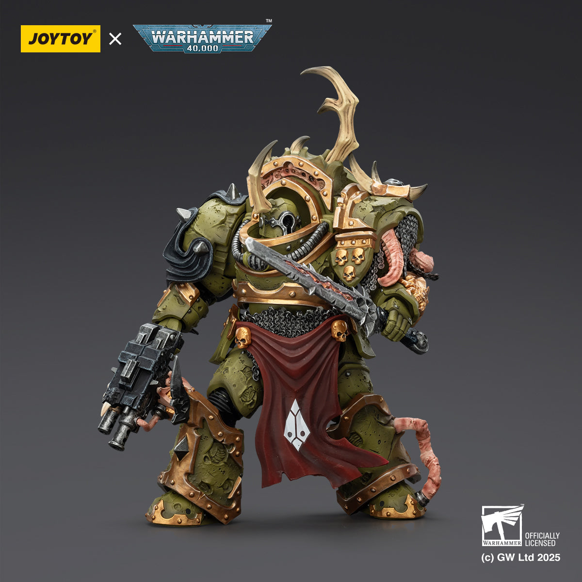JOYTOY Warhammer 40,000 - Death Guard Blightlord Terminators & Plague Marine Icon Bearer Set