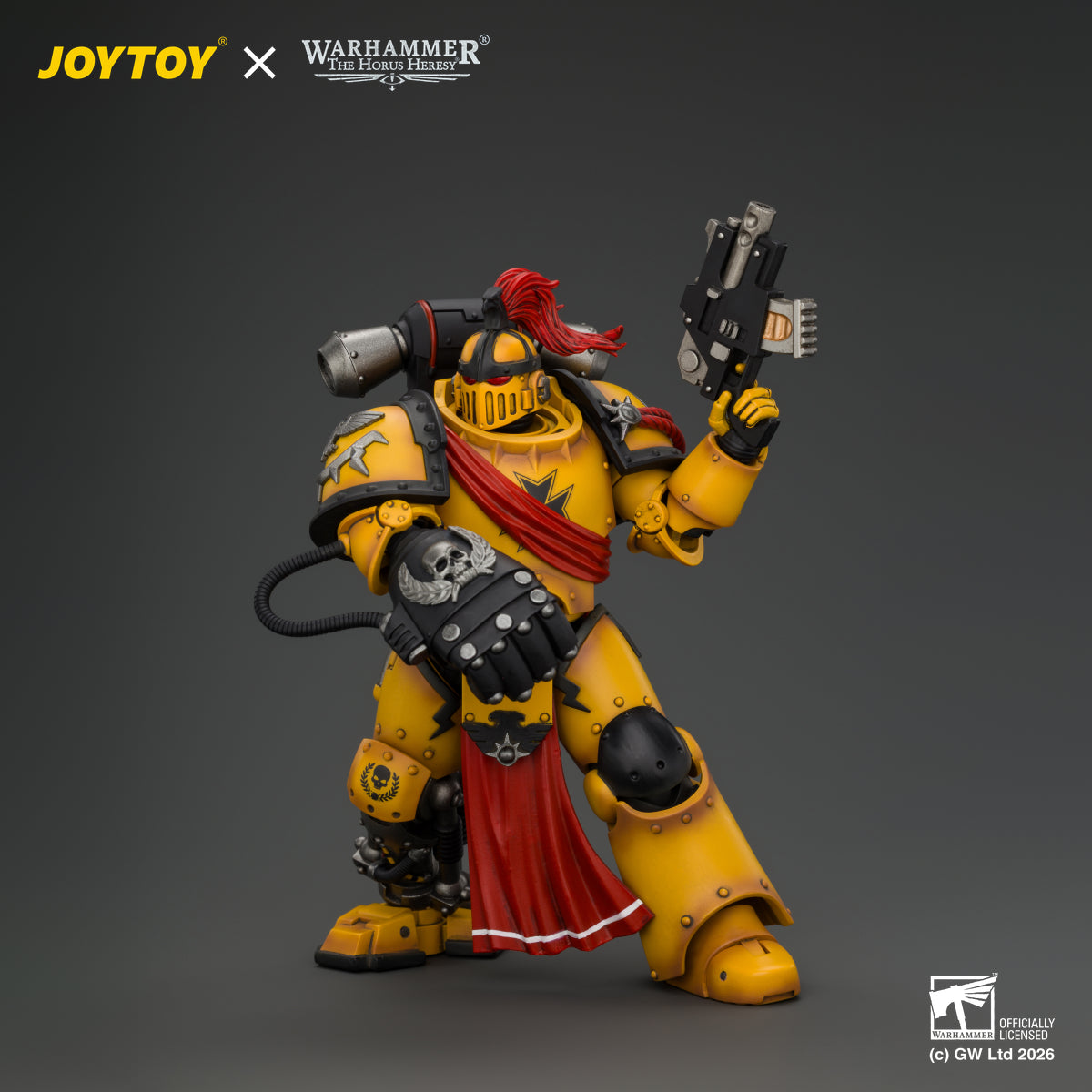 JOYTOY Warhammer The Horus Heresy Action Figure - Imperial Fists Herald Consul with Standard and Bolt Pistol