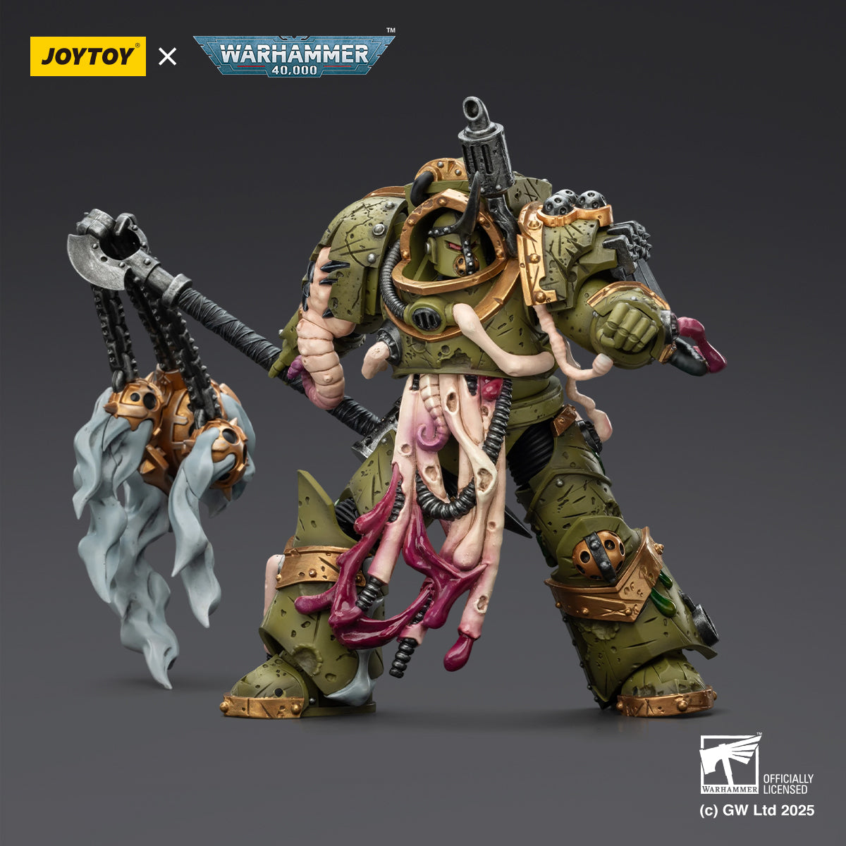 JOYTOY Warhammer 40,000 - Death Guard Blightlord Terminators & Plague Marine Icon Bearer Set