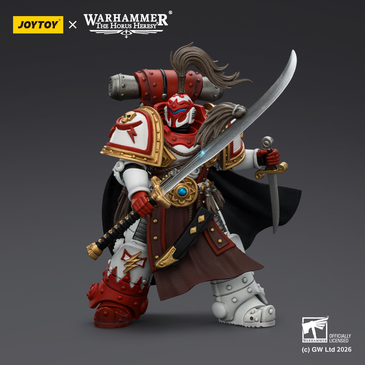 JOYTOY Warhammer The Horus Heresy - White Scars Hibou Khan, Seeker of Atonement, with powersword’‘The Breath of theStorm’