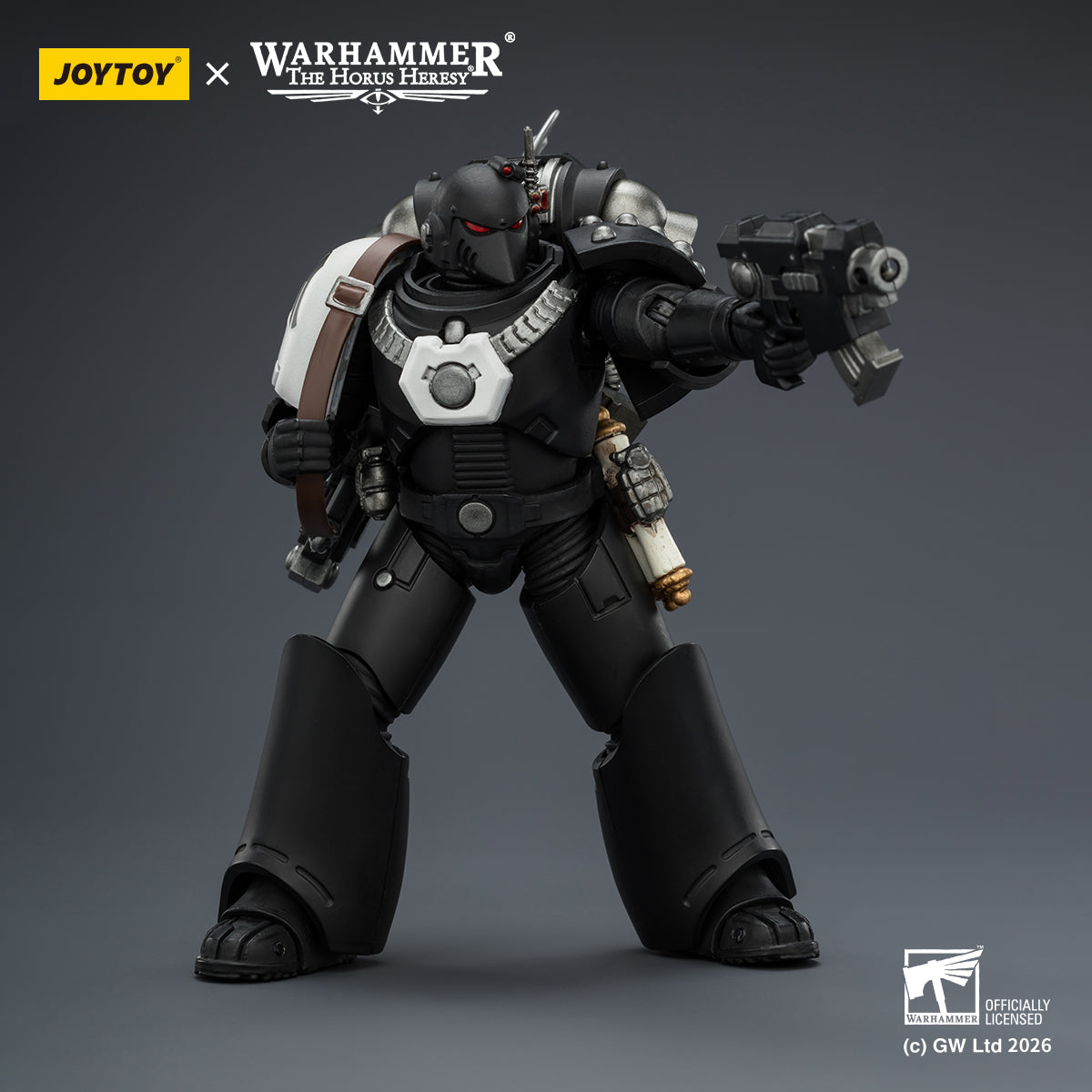JOYTOY Warhammer The Horus Heresy - Raven Guard MkVI Tactical Sergeant with Power Sword, Bolter and Plasma Pistol