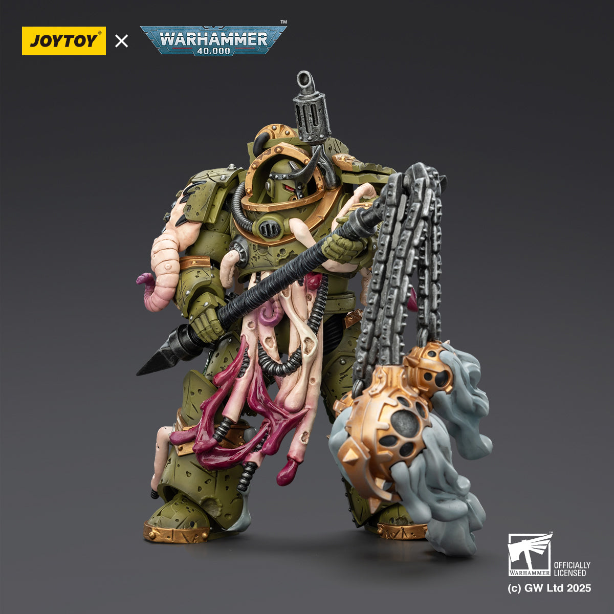 JOYTOY Warhammer 40,000 - Death Guard Blightlord Terminators & Plague Marine Icon Bearer Set