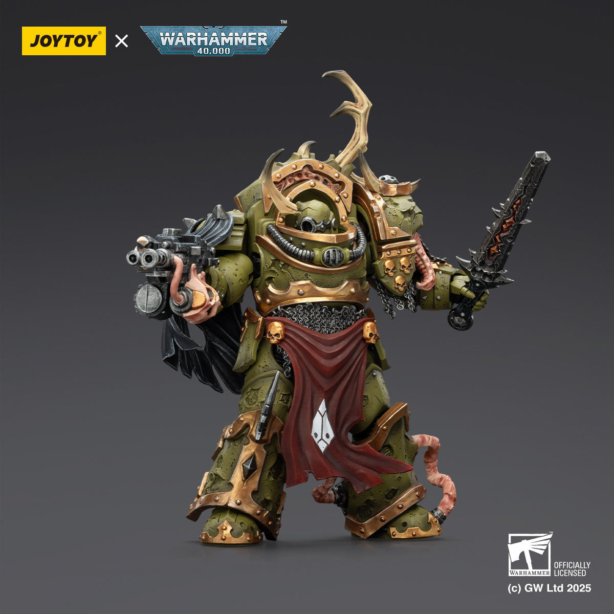JOYTOY Warhammer 40,000 - Death Guard Blightlord Terminators & Plague Marine Icon Bearer Set