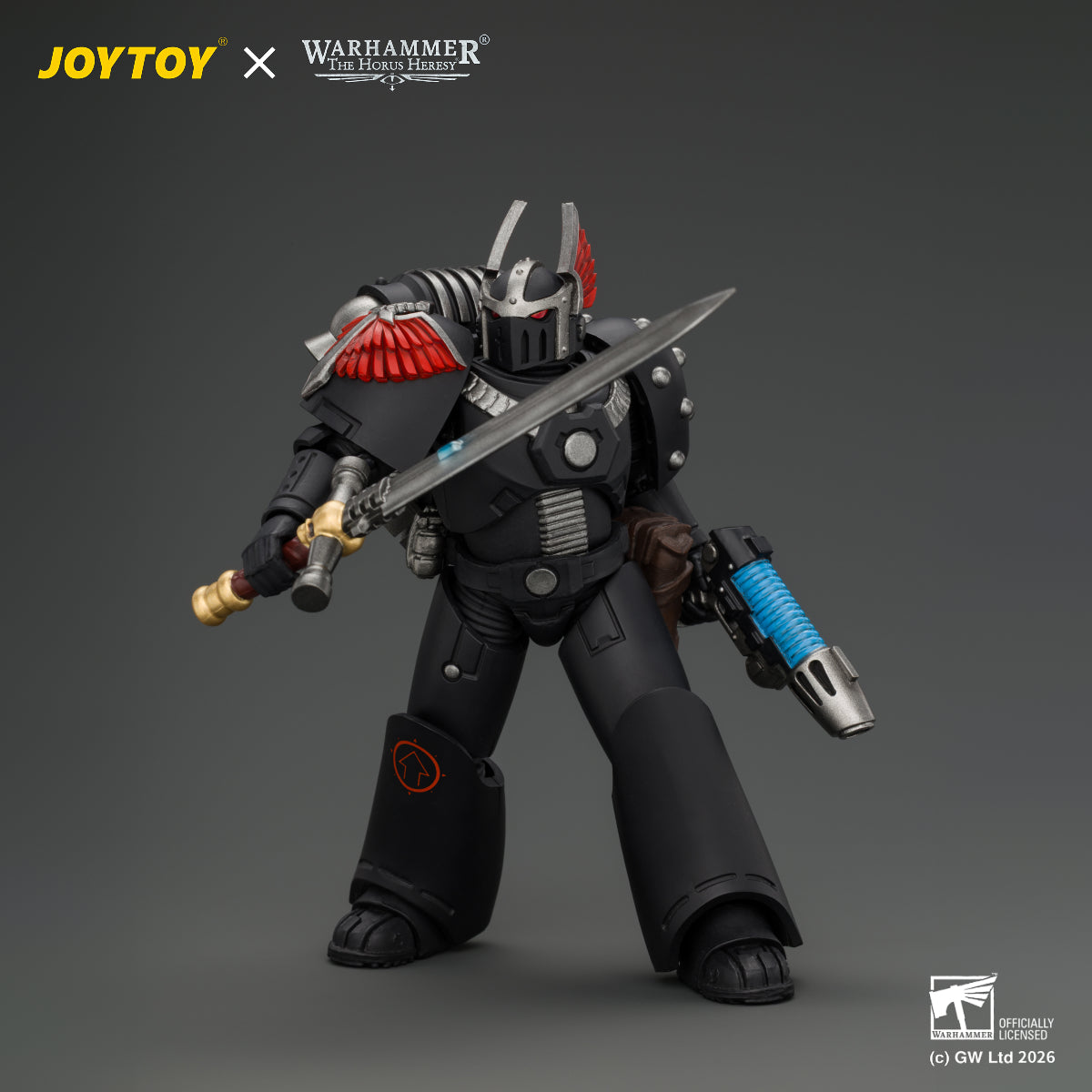 JOYTOY Warhammer The Horus Heresy Action Figure - Dark Angels MKVI Tactical Sergeant with Power Sword and Plasma Pistol