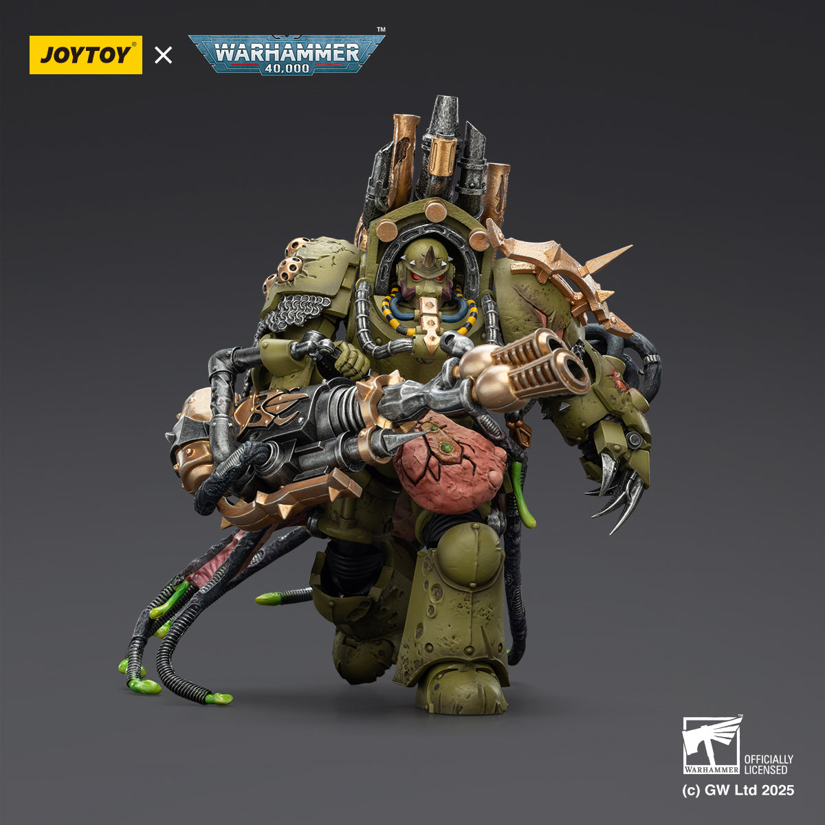JOYTOY Warhammer 40,000 - Death Guard Lord of Virulence with Power Fist and Twin Plague Spewer