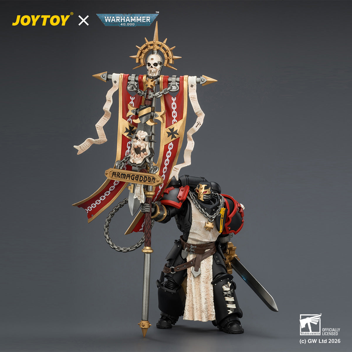 JOYTOY Warhammer 40,000 - Black Templars Crusader Ancient with Power Sword and Bolt Pistol