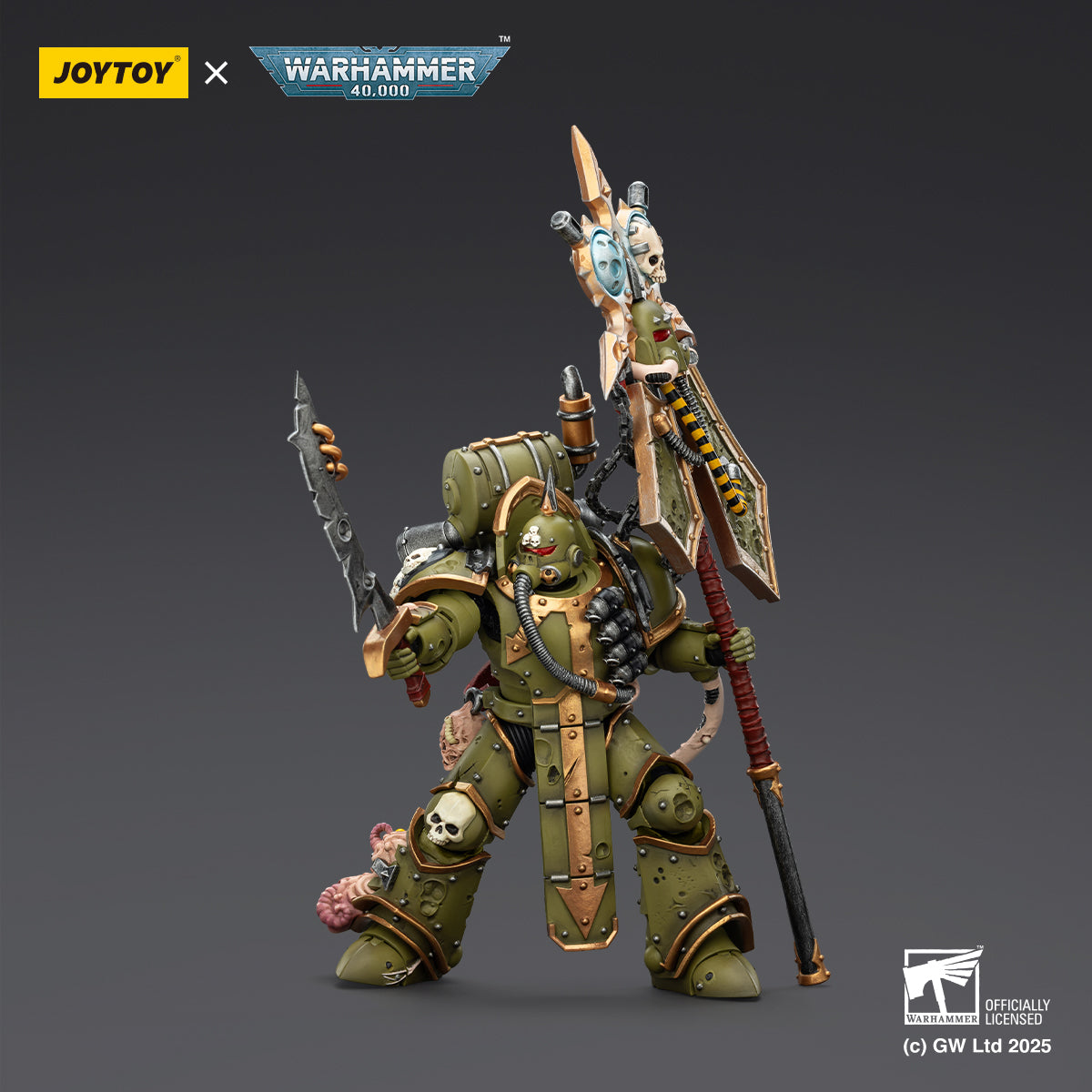 JOYTOY Warhammer 40,000 - Death Guard Blightlord Terminators & Plague Marine Icon Bearer Set