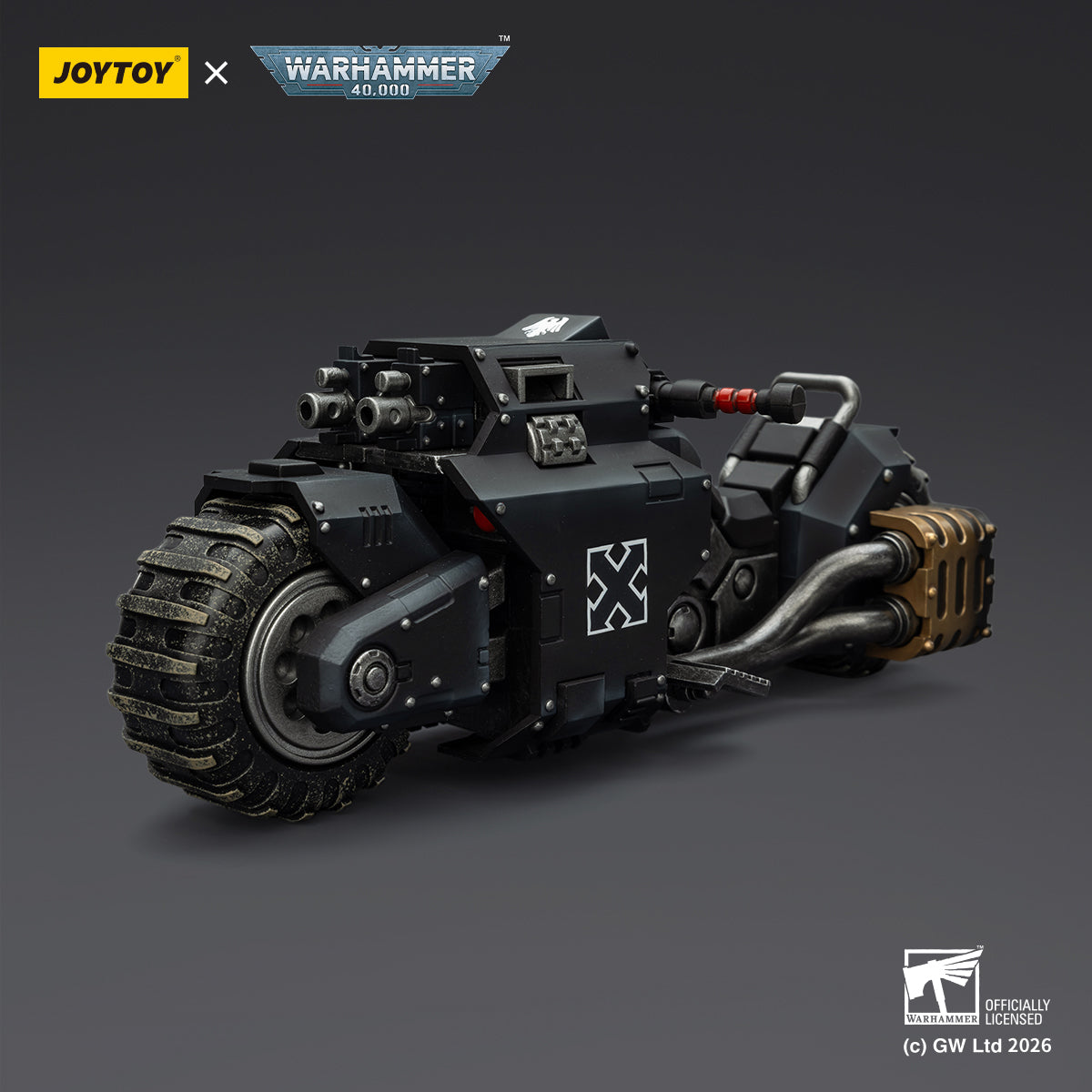 JOYTOY Warhammer 40,000 - Raven Guard Raider-pattern Combat Bike with twin-linked bolt rifles